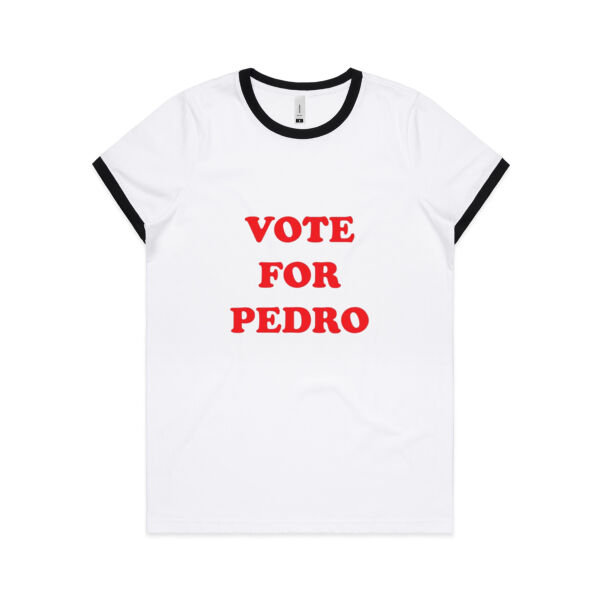 Vote for Pedro  - AS Colour Womens Ringer Tee Thumbnail
